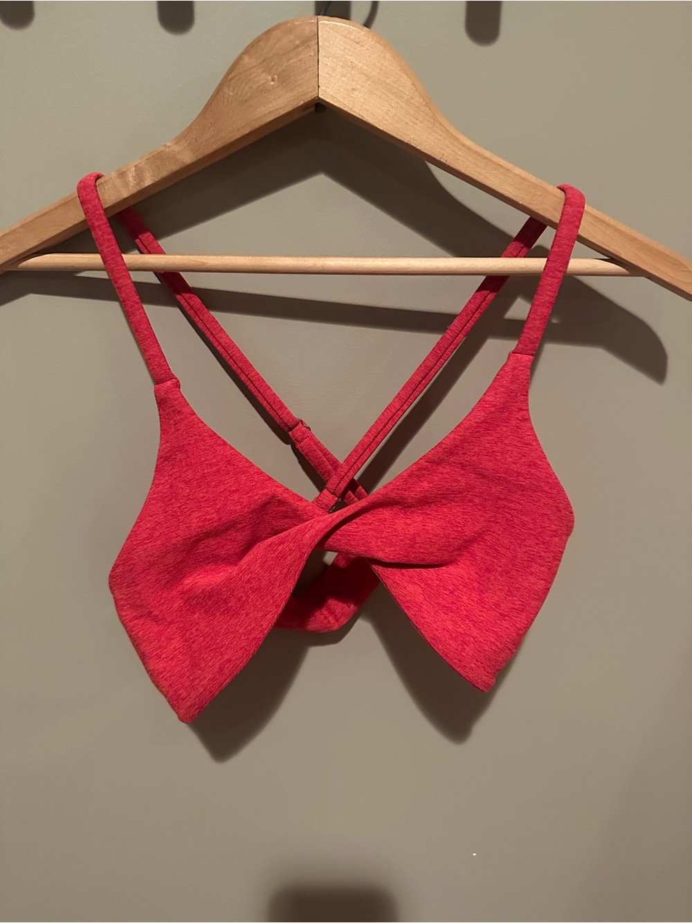 Bombshell Sportswear Red Twist-Front Sports Bra